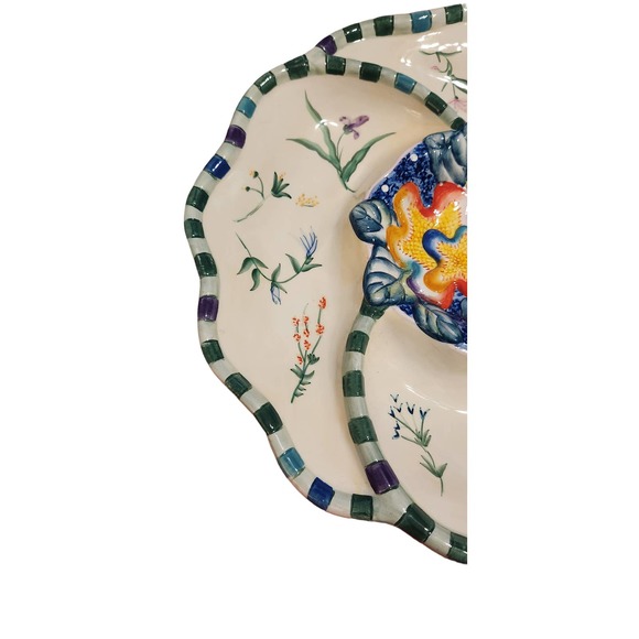 Fitz and Floyd Essentials Starfish, Ocean Divided Platter Serving Dish Koi - Picture 4 of 10